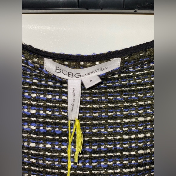 NWT BCBGeneration Ruffle Tweed Skirt size 4 blue black - Picture 5 of 7